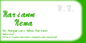 mariann nema business card